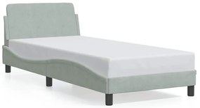 373072 vidaXL Рамка за легло Dover, светлосива, 80x200 см, кадифе