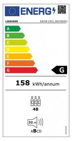 Виноохладител за вграждане Liebherr EWTdf 2353, 158 л, LED, Сив