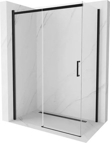 Mexen Omega плъзгаща се душ кабина 150 x 80 см, прозрачна, черна - 825-150-080-70-00