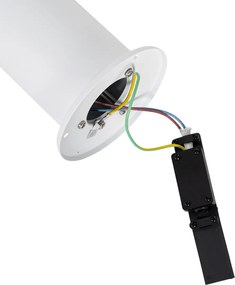 Стояща външна лампа бяла с опал абажур 30см IP44 - Odense