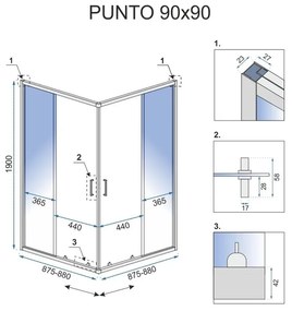 Душ кабина Rea Punto Black 90x90