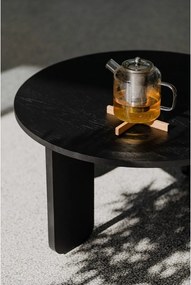 Черна кръгла масичка за кафе с дъбов плот ø 55 cm Kuvu – noo.ma