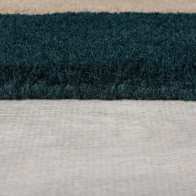 Тъмнозелен ръчно изработен вълнен килим 120x180 cm Labyrinth Shaped – Flair Rugs