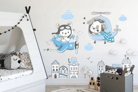 Декоративен стикер за стена Летящи кучета 100 x 200 cm