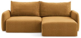 Оранжев разтегателен ъглов диван с място за съхранение (десен ъгъл) Kalena – Makamii