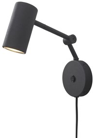 Черна стенна лампа ø 6 cm Montreux – it's about RoMi