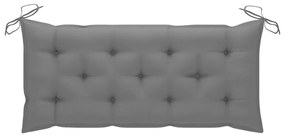 Възглавница за градинска пейка сива 120x(50+50)x7 см оксфорд