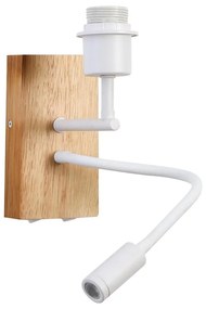 Brilagi - LED Гъвкав аплик NUBILA WOOD 1xE27/25W/230V + LED/3W дъб/бял