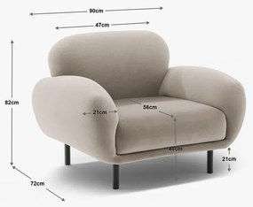 Бежово кресло от букле Poppy – Micadoni