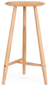 Бар стол от масивен дъб в естествен цвят (височина на седалката 65 cm) Blanc – Gazzda