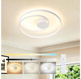 Brilagi - LED димируемо таванно осветително тяло TWISTER LED/48W/230V, диаметър 50 см, бяло + дистанционно управление
