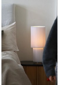 Бяла настолна лампа с текстилен абажур (височина 45 cm) Catis – Markslöjd