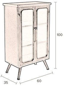 Черна метална витрина 60x100x35 cm Denza – Dutchbone