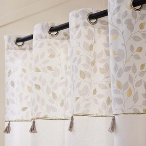 Бяло перде със смес от памук 140x240 cm Duchesse – douceur d'intérieur