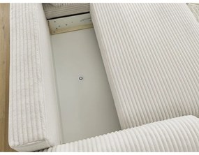 Кремав разтегателен ъглов диван от рипсено кадифе (десен ъгъл) Lucien – Bobochic Paris