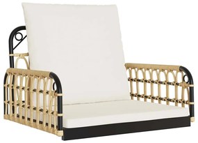 4009297 vidaXL Стол-люлка с възглавници 63x58x39 см полиратан и стомана