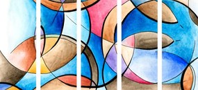 картини от 5 части – Абстрактна рисунка на форми