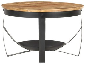 320794 vidaXL Маса за кафе, Ø68x43 см, грубо мангово дърво