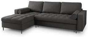 Тъмно сив ъглов разтегателен диван , ляв ъгъл Santo - Milo Casa