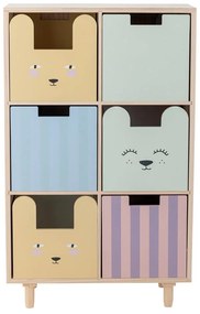 Нисък детски скрин от масивна пауловния в естествен цвят 25,5x88,5 cm Calle – Bloomingville Mini