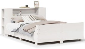 3323654 vidaXL Рамка за легло без матрак, бял, 120x200 см, бор масив