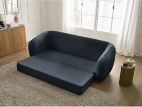 Тъмносин шенилов сгъваем диван 228 cm Neyo – Bobochic Paris