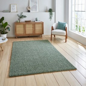 Зелен килим от рециклирани влакна подходящ за пране 120x170 cm Bali – Think Rugs
