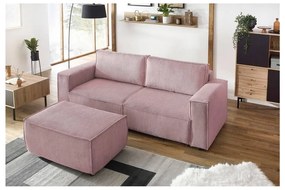 Светлорозова табуретка от велур Nihad - Bobochic Paris