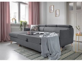 Тъмно сив ъглов разтегателен диван, ляв ъгъл Sweet Harmony - Miuform