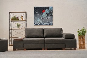 Троен разтегателен диван Perenna Linen, цвят Антрацит