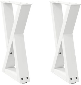 4012701 vidaXL Крака за масичка за кафе, 2 бр., бели, 38 x (42-43,3) см, стомана