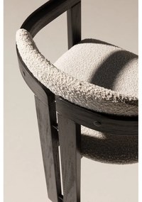 Бели/черни тапицирани трапезни столове в комплект с подлакътници 2 бр. Eiden – MOME