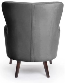 Тъмносиво кадифено кресло Noemye – Bonami Selection