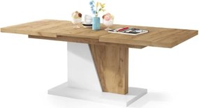 НОИР Дъб Крафт злато/Бял мат - МОДЕРНА РАЗТЕГАТЕЛНА ХОЛНА МАСА