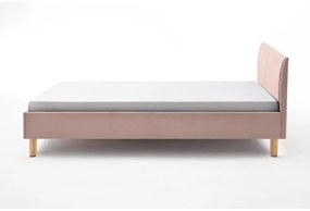 Розово единично легло 120x200 cm тапицирано без ламелно дъно Lena – Meise Möbel