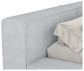 Светлосиво двойно легло 200x200 cm тапицирано с място за съхранение с включена подматрачна рамка Voliera – Maison de Rêve