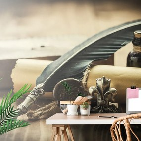 Фототапет – Историческо перо и пергамент