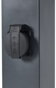 Външна лампа тъмно сива с димно стъкло 45 см IP44 с контакт и сензор за движение - Malios