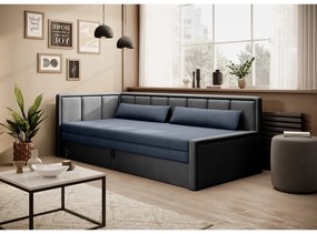 Син/сив шенилов сгъваем/с място за съхранение диван 214 cm Fulgeo – ELTAP