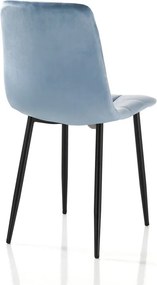 Сини кадифени трапезни столове в комплект от 2 броя Faffy - Tomasucci