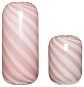Комплект от 2 вази от розово и бяло стъкло Candy - Hübsch