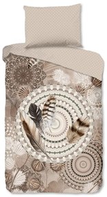 Кафяво единично фланелено спално бельо 140x200 cm Ringhda – HIP