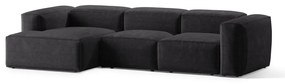 Тъмносив ъглов диван от рипсено кадифе (ляв ъгъл) Bergano – Cosmopolitan Design