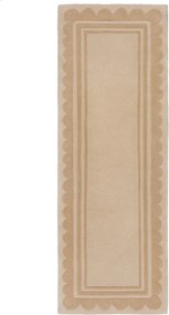 Ръчно изработена вълнена пътека естествена 80x230 cm Lois Scallop – Flair Rugs