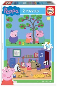 Комплект от 2 Пъзела   Peppa Pig         48 Части 28 x 20 cm