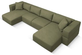 Светлозелен ъглов U-образен диван Esther – Milo Casa