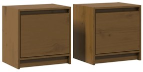 808120 vidaXL Нощни шкафчета, 2 бр, меденокафяви, 40x30,5x40 см, бор масив