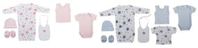 Комплект дрехи DKD Home Decor Звезди Син Розов 0-6 месеца (7 Части) (2 броя)