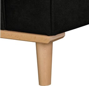 Черен ъглов диван (десен ъгъл) Beata - Ropez