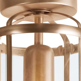 Vintage plafondlamp brons met helder glas - Pimpernel